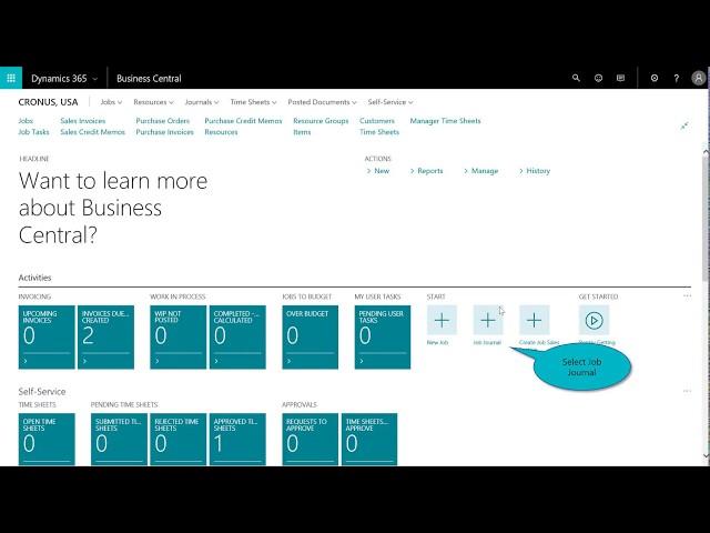 Dynamics 365 Business Central - The Project Manager