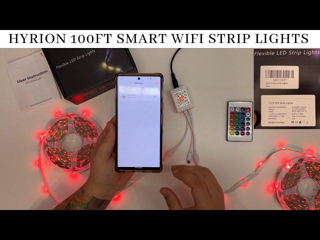 Hyrion 100ft Smart WiFi LED Strip Lights Unboxing and Setup