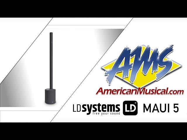 LD Systems MAUI 5 - Ultra-Portable, Lightweight Column PA System with Mixer and Bluetooth