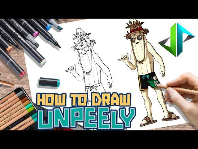 [DRAWPEDIA] HOW TO DRAW *NEW* UNPEELY SKIN from FORTNITE - STEP BY STEP DRAWING TUTORIAL