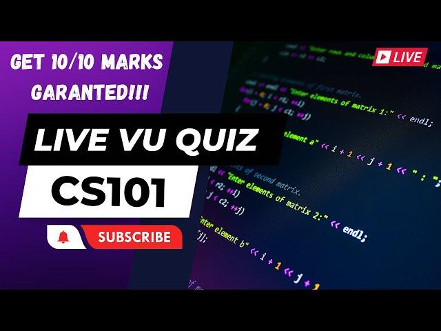 CS101 LIVE VU QUIZ 1 | Get Full Marks Guaranteed️ |  Hack  Quiz Firewall | Virtual University 