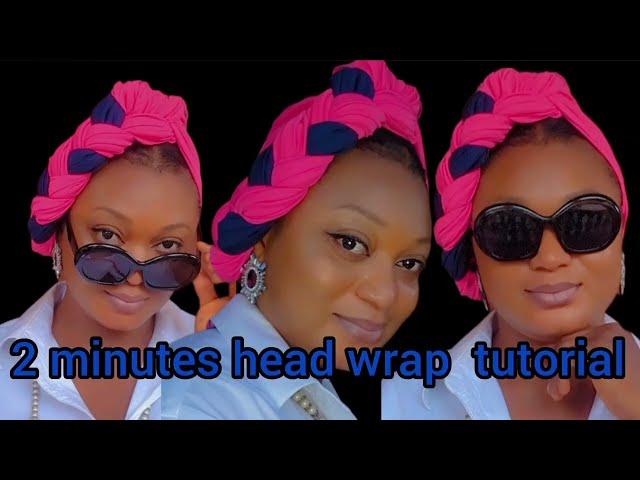  2 Minutes Braided HeadWrap with no Pins | Pinless Head Wrap for a Bad Hair Day #pinlessheadwrap