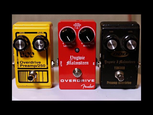 Overdrive Pedal Shootout  - Part 1 - Dod 250 vs YJM308 vs Fender Yngwie Malmsteen Overdrive