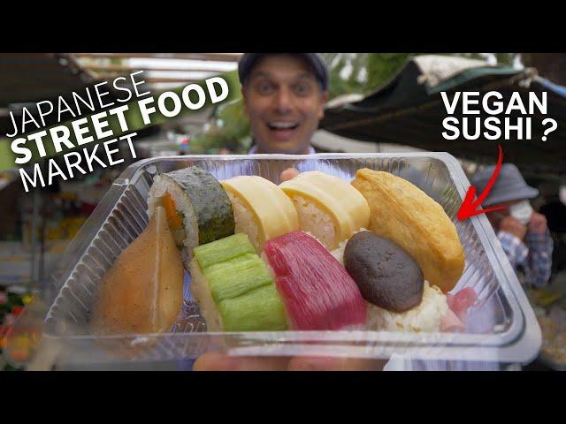 Japanese Street Food Market w/ Vegan Sushi  ONLY in JAPAN