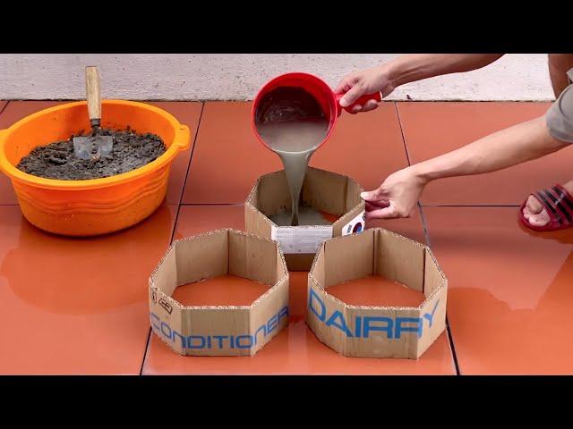 Amazing Ideas From Carton - How To Make Beautiful Flower Pots From Cement And Carton