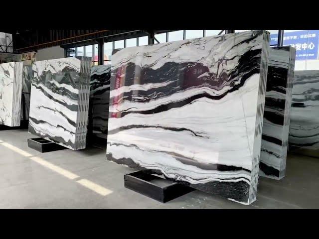 Panda White Marble Slabs with Coordinated Textures