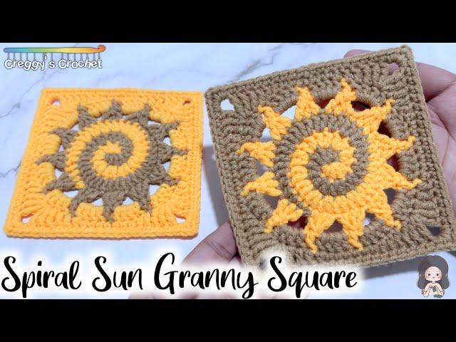 CROCHET “Spiral Sun” Granny Square | Tutorial