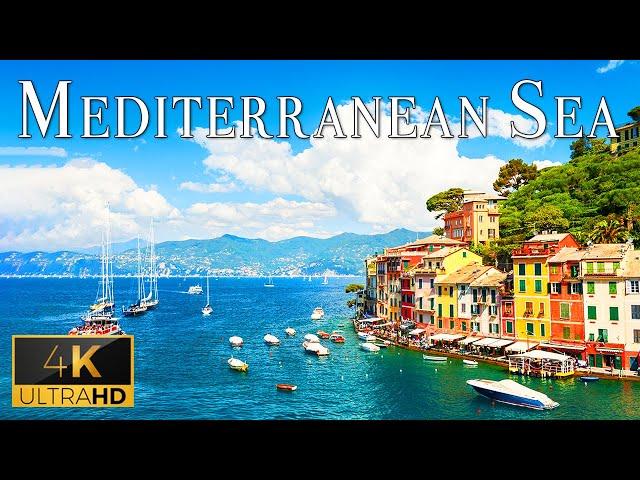 FLYING OVER MEDITERRANEAN SEA (4K UHD) - Piano Relaxing Music With Beautiful Nature Film For 2022