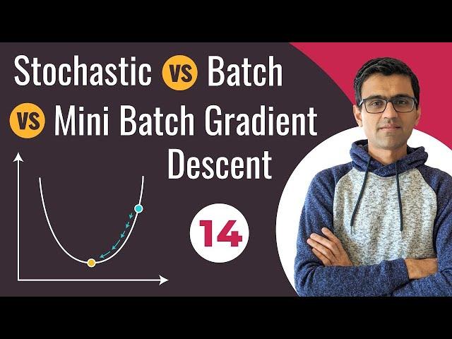 Stochastic Gradient Descent vs Batch Gradient Descent vs Mini Batch Gradient Descent |DL Tutorial 14