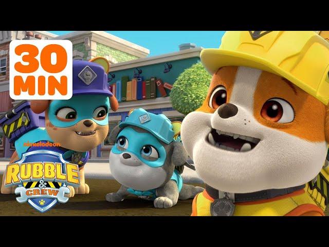 Rubble's Pup Family Fun In Builder Cove! w/ Motor & Mix | 30 Minute Compilation | Rubble & Crew