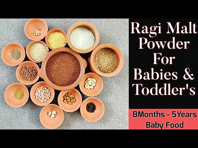 Ragi Malt Powder For Babies & Toddler's/ Homemade Cerelac/Ragi Healthmix/Ragi sari/ Ragi Malt Recipe