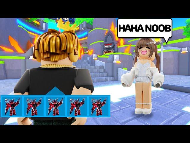 Trolling E-Girl with The ULTIMATE UNIT as a Noob!! Toilet Tower Defense