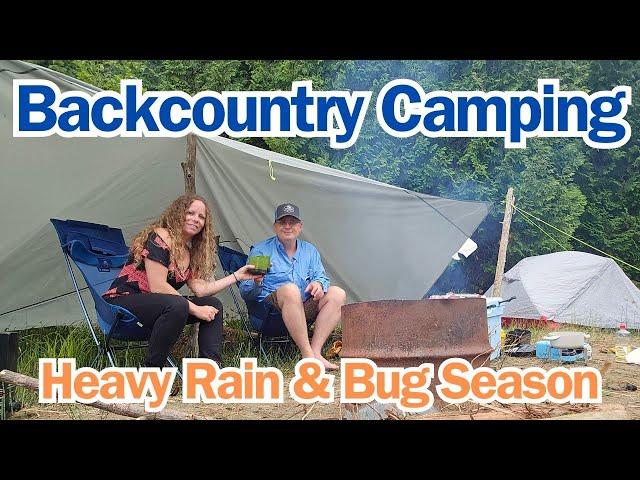 Backcountry Camping on the Ottawa River with Heavy Rain and Intense Bugs. Free Camping!