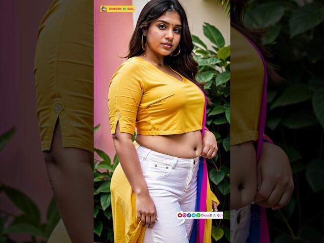 Plus-Size Indian Girl in Casual Outfit | Virtual Social Media Influencer | AI Model Look Book