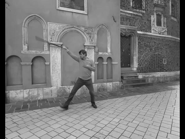 Bartitsu, the martial art of Sherlock Holmes. Walking cane self-defence. A Moulinet demonstration