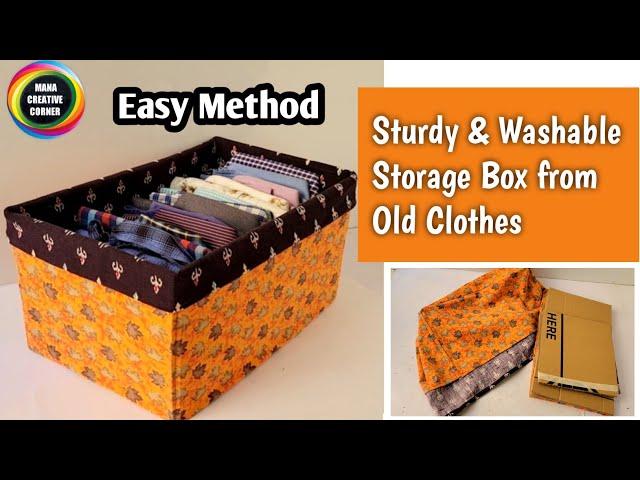 How to make Washable Fabric Storage Basket Easily from Old Clothes | Easy DIY Fabric Storage basket