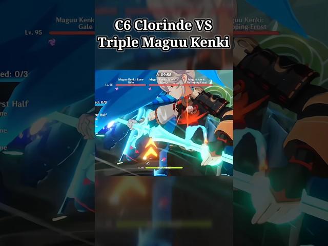 C6 Clorinde vs Triple Maguu Kenki #genshinimpact #genshin #shorts