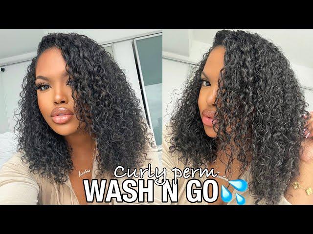 Wash & Go Routine + Curly Perm 1 Month Update