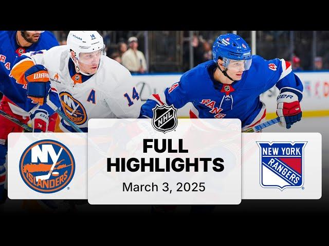 NHL Highlights | Islanders vs. Rangers | March 03, 2025