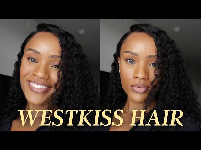 detailed curly frontal wig install + side part wet & wavy look | west kiss hair | Beautifully Syndie