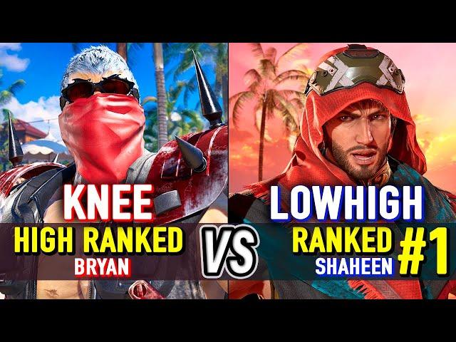 T8  KNEE (High Ranked Bryan) vs LOWHIGH (#1 Ranked Shaheen)  Tekken 8 High Level Gameplay