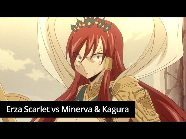 Erza vs Kagura and Minerva