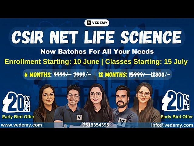 CSIR Dec 2024 - June 2025 Batch | By Vedemy | Subscription Starting: 10 June |Class Starts: 15 July|