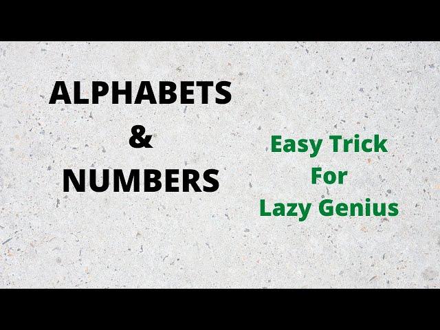 Easy Tricks to Remember Alphabets & Numbers. Position Number of Alphabet Trick.2022.