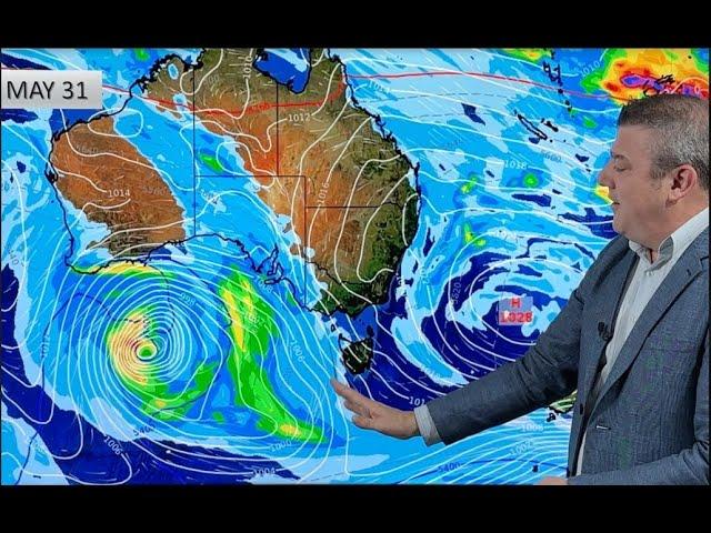 Aust: May’s mountainous highs moving on, southern lows more likely by June