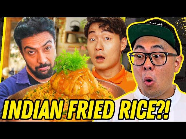PRO CHEF REACTS | Uncle Roger ROASTS Ranveer Brar's FRIED RICE?!