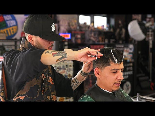 (ASMR) Perfect Fade Haircut at Japanese Barbershop Themed After American Hip-Hop Culture