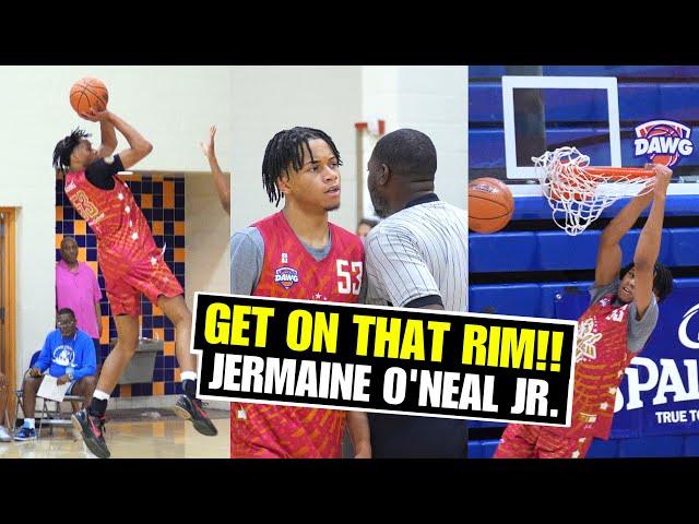 SON OF NBA PLAYER: Jermaine O'Neal Jr. Dunked Everything at Pangos All-American Camp! Full Highlighs