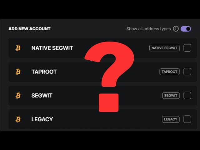 SegWit vs Taproot vs ... - Which BTC Account to Choose in Ledger Live?