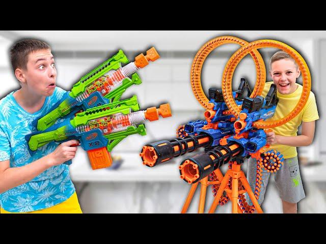 I Got Surprised by Brother's Secret New Dart Blaster (uh-oh!) - XSHOT vs NERF Battle