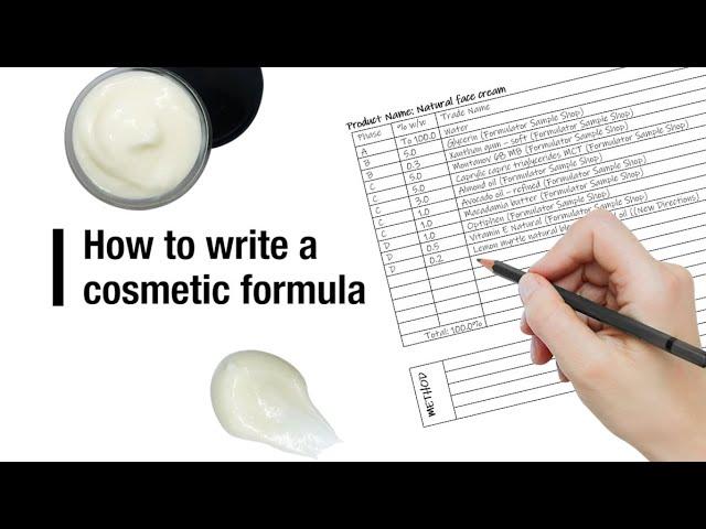 How to write a cosmetic formula