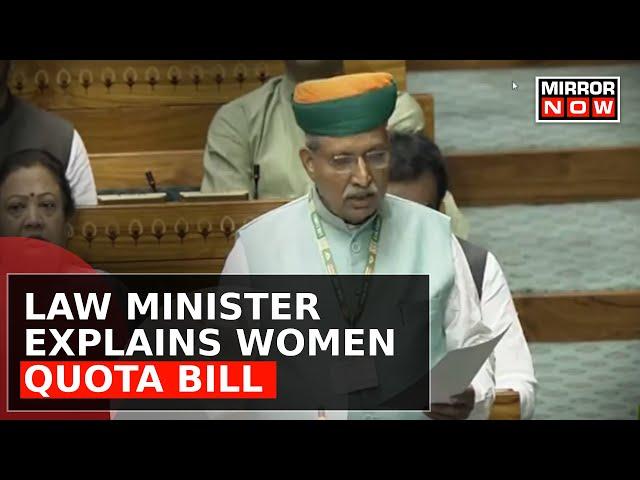 Law Minister Arjun Ram Meghwal Explains Women's Reservation Bill In Lok Sabha; Watch Full Speech!