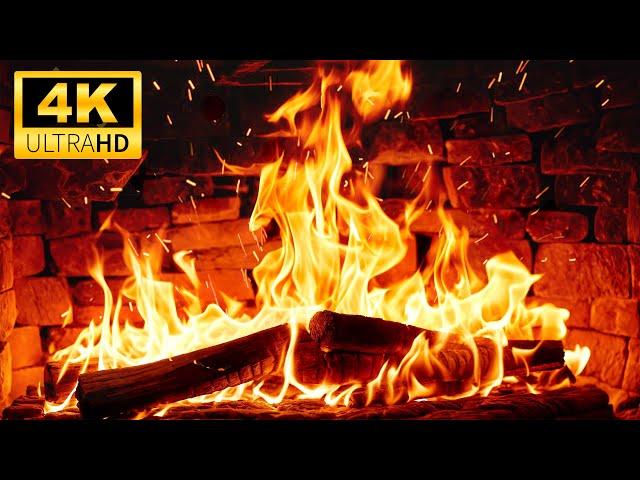  Christmas Glow Fireplace 4K | Warm Fireplace Ambience with Crackling Fire Sounds