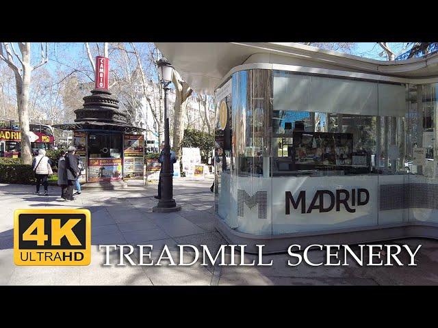 Madrid Spain // 4K Running Scenery // City Center Walking Tour // Treadmill Video