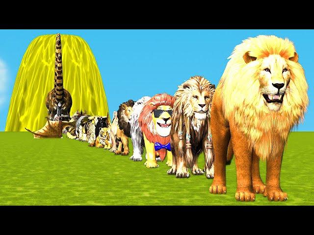 Paint Animals Gorilla Cow Lion Elephant Dinosaurs Dragons and T-Rex Fountain Crossing Animal Cartoon