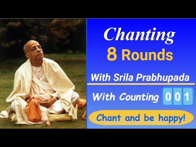 Srila Prabhupada Chanting Japa 8 rounds | Prabhupada Japa video with counting