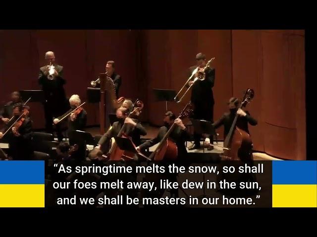 The Ukrainian National Anthem (with lyrics), performed by the Fort Collins Symphony