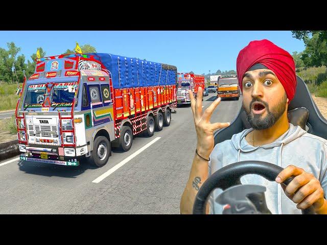 Indian Tata Truck Driving On Highway