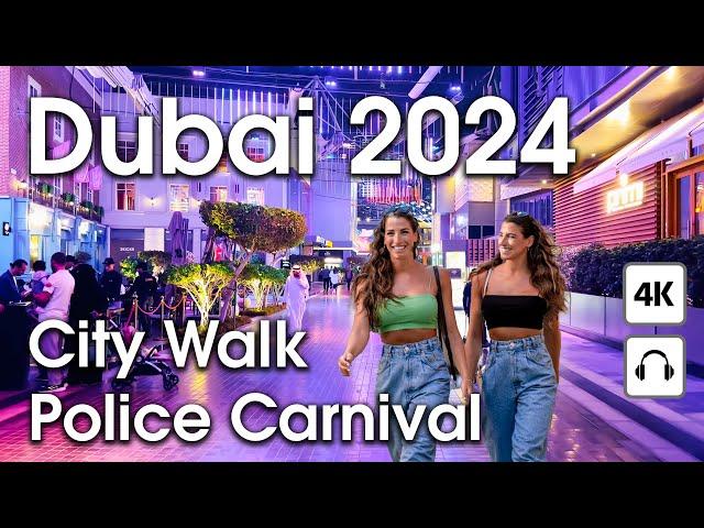 Dubai  Dubai Police Carnival, Amazing City Walk  [ 4K ] Walking Tour