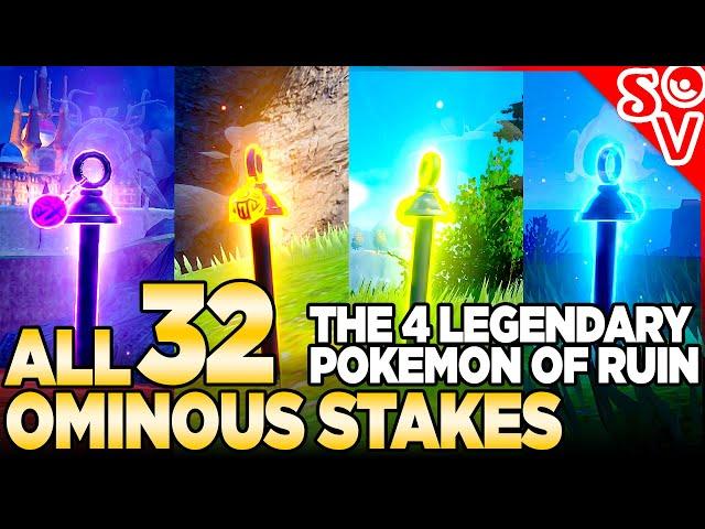 All 32 Ominous Stakes for Legendary Treasures of Ruin - Pokemon Scarlet and Violet