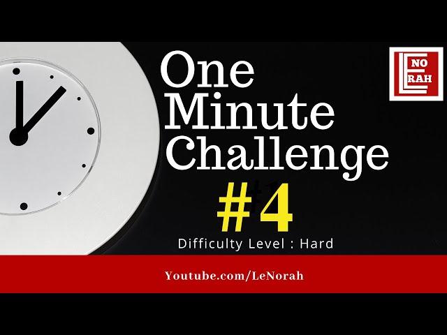 One Minute Challenge # 4 | Who is behind it ? | Difficulty Level - Hard | LeNorah.