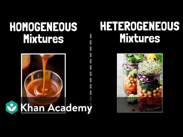 Types of mixtures | Middle school chemistry | Khan Academy