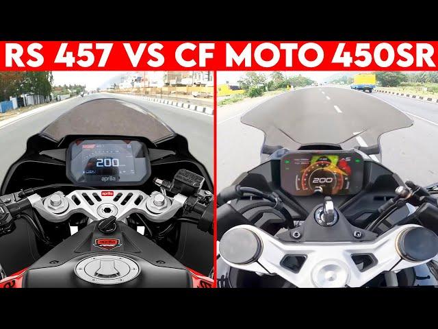 Aprilia RS 457 VS CF MOTO 450SR | 0 TO 100 | TOPSPEED