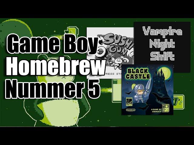 Game Boy Homebrew vorgestellt #5: Black Castle, Shushi Gun und Vampire Night Shift!