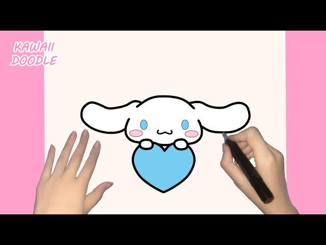 HOW TO DRAW CUTE CINNAMOROLL HEART ICON~ STEP BY STEP ~ KAWAII DOODLE