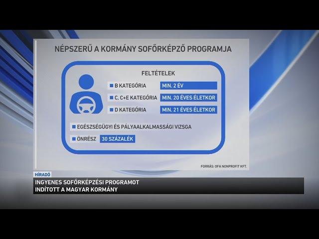 Ingyenes sofőrképzési programot indított a Kormány